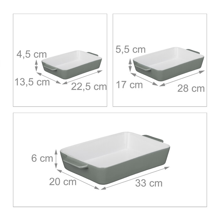 Relaxdays Set of 3 Casserole Dishes