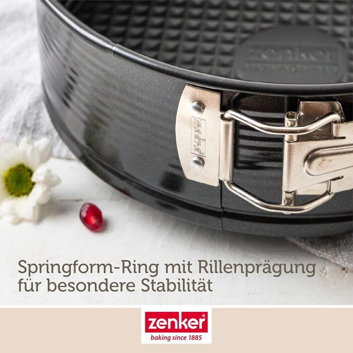 Форма для випічки Zenker Springform Perfect Black 26 см – антипригарна, сталева, витримує +230°C, Німеччина