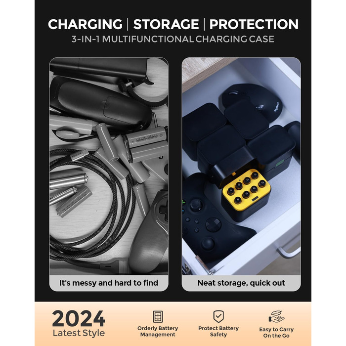 Акумулятори AAA Imuto 8 шт. з зарядним пристроєм, 1300 мАг, Li-ion, 1.5V