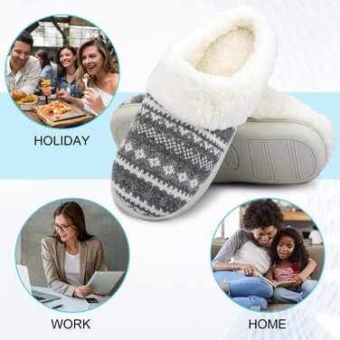 Тапочки домогосподарки AONEGOLD жіночі зимові теплі з плюшу, зручні, з пам'яттю форми, унісекс, для дому та вулиці, антиковзні (38/39 EU, сірі)