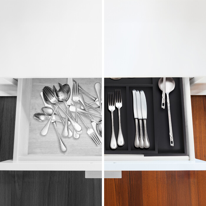 Relaxdays Extendable Bamboo Cutlery Box