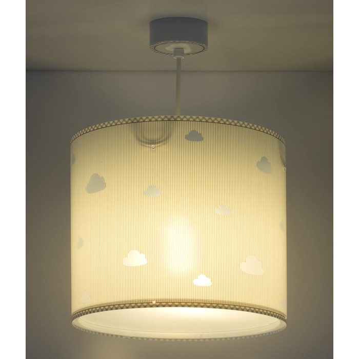 Children's Lamp Pendant Light Hanging Lamp Clouds Sweet Dreams Grey, 26 x 26 x 23 cm
