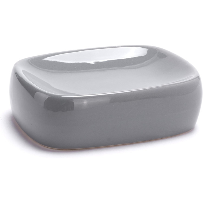 Аксесуари для ванної кімнати MSV Keramik - набір 3 шт: дозатор для мила, мильниця, стакан для зубних щіток сірого кольору