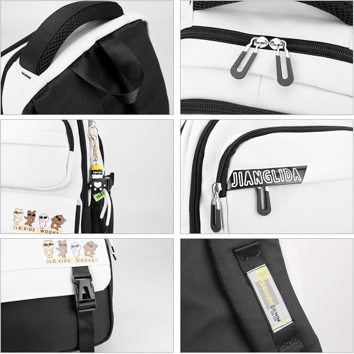 Шкільний рюкзак JANSBEN: водонепроникний, для підлітків, з відділенням для ноутбука, 30L, нейлон, коричневий