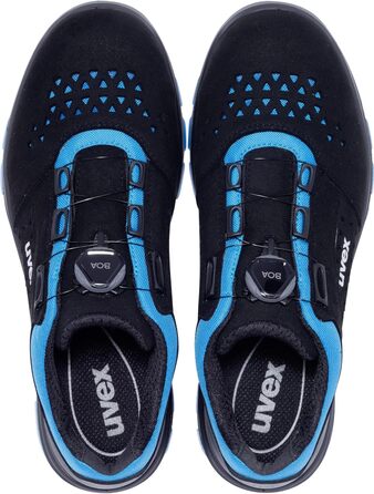 Черевики Uvex Xenova Halbschuh з системою BOA Fit, робочі черевики S1 P SRC, для жінок та чоловіків, чорно-синій, 42 EU