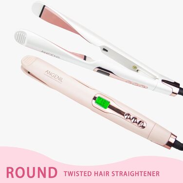Випрямляч для волосся ANGENIL Pro Ceramic Twist 2-в-1 рожевого кольору: випрямлення, завивка, хвилі. З термостійким килимком