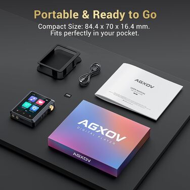 MP3 плеєр Hi-Res 64GB з Bluetooth 5.3, DSD DAC, підтримкою FLAC, 2.8