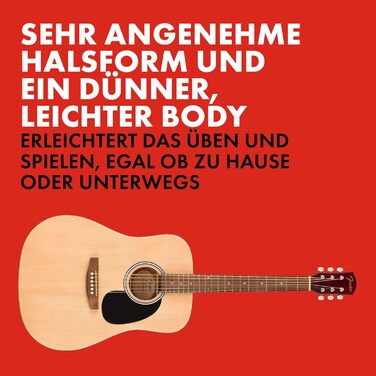 Акустична гітара Fender FA-25 Dreadnought з палісандровим гриф, натуральний колір