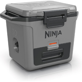 Ninja FrostVault Холодильник 28L, Преміум ізольована сумка-холодильник, зберігає лід до 6 днів, вбудований лоток для сухого льоду з температурою холодильника, вміщує 48 банок, Cloud White FB131EUWH, білий (сірий)