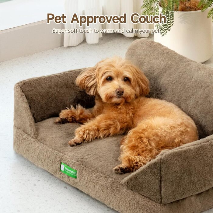 MEWOOFUN Cat Cave Cat Bed for Indoor Cats, Cute Kitten Bed Pet Sofa with Removable, Washable Cover and Anti-Slip Bottom for Small Dogs (White, ) (M, Brown)