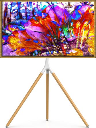 Підставка для телевізора на штативі для екранів 114.3–165.1 см (45–65 дюймів) LED, LCD, OLED, Flachbildschirm, регульована висота, поворотна на 180°, з органайзером кабелів, для вітальні, студії (білий)