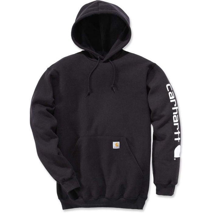 Чоловічий світшот-худі Carhartt Midweight Sleeve Logo чорного кольору, розмір M
