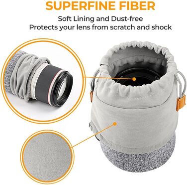 Чохол для об'єктива K&F CONCEPT, 2-в-1, неопрен, 10 x 18 см