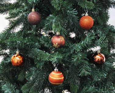 Набір прикрас на ялинку 64 шт. 6 см, пластикові, стійкі до пошкоджень, мідно-коричневі