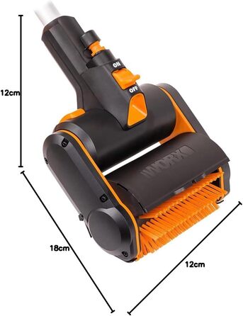 WORX WG441E.9 20V Cordless Multi-Brush - multifunctional surface brush for cleaning stone & wood surfaces & weed removal - integrated water connection - PowerShare compatible - without battery & charger (stiff brush for stone/concrete surfaces)