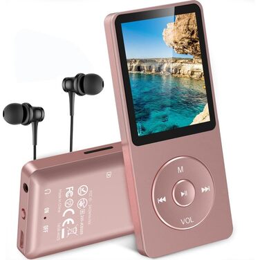 MP3 плеєр AGPTEK A02 8GB Rosegold - 70 годин відтворення, 1.8