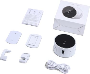 Тримач для зубних щіток з УФ дезінфекцією, електричний, з сушкою та LED-дисплеєм, перезаряджуваний, настінний, 2 слоти