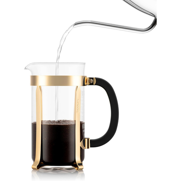 Bodum French Press Chambord 1L - Френч-прес для кави з нержавіючої сталі та скляної колби, 8 чашок, BPA-free, Made in Portugal