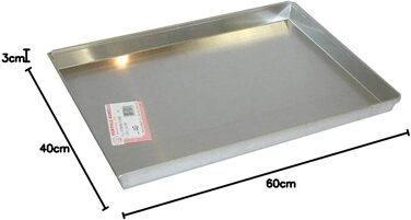 Pentole Agnelli COAL49 / 360 Low Rectangular Baking Sheet, Aluminum, Grey, 60 x 40 cm