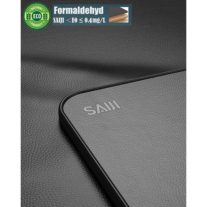Столик для ноутбука та ліжка SAIJI з регульованою висотою, з шухлядою, з PVC-шкіри, чорний