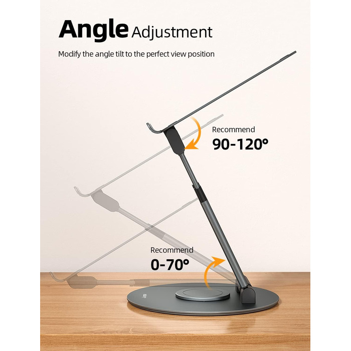NULAXY Adjustable Laptop Stand - 360° Swivel Base, Height Adjustable up to 20