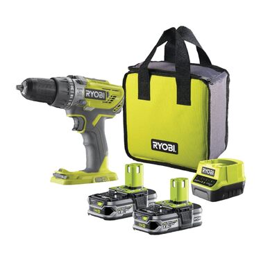 RYOBI 18V ONE+ акумуляторний дриль-шуруповерт R18DD3-0 (50Nm, 2 швидкості, патрон 13 мм, LED-підсвічування, без акумулятора та зарядного пристрою)