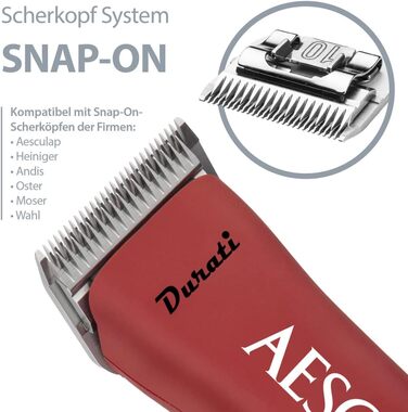 Набір для стрижки собак EHASO Aesculap Profi Durati Speed: стрижка, миска, гребінець (червоний)