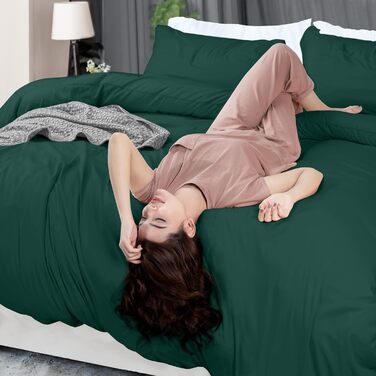 Комплект постільної білизни Utopia Bedding, повний розмір: 1 простирадло, 2 наволочки, 3-частинний комплект, зелений смарагдовий, мікрофібра