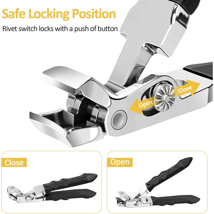 Кусачки для нігтів Nagel з ергономічною ручкою для педикюру, широка голівка, для літніх людей, преміум сталь для чоловіків та жінок