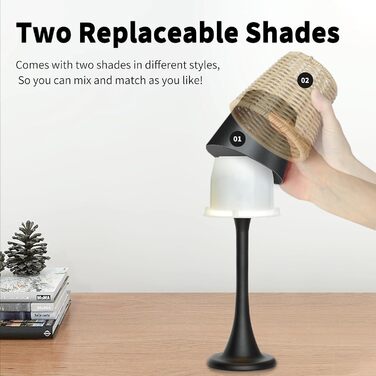 Зовнішня LED-лампа Mr. White з акумулятором, вологостійка, бездротова, торшероподібна, з регулюванням яскравості для ресторану, кухні, патіо, їдальні (золотиста) (чорна + ротанговий абажур)