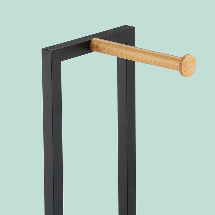 Набір для туалету Relaxdays: тримач туалетного паперу, щітка, відсік для рулонів, білий/натуральний колір