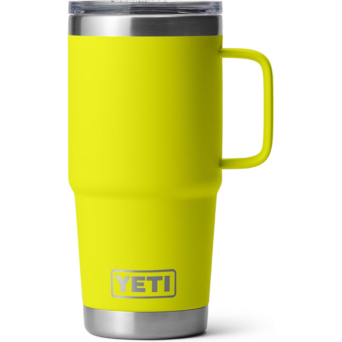 Термокружка YETI Rambler 20 oz (591 мл), нержавіюча сталь, ізольована, кришка Stronghold, колір Firefly Yellow