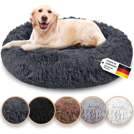 Belune® Лежанка для собак [знімний, washable cover] - Оригінал - [L, 100 см, темно-сірий] Корзина для собак, ліжко для котів, лежанка для собак, м'яка лежанка для собак великих, середніх та маленьких собак L (100 см) Темно-сірий