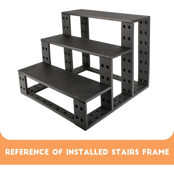 NAMSAN Dog Stairs 3-Step Pet Ladder, Easy Assembly, Cat Stairs with Washable Cover for Sofa, 42 x 40 x 31cm
