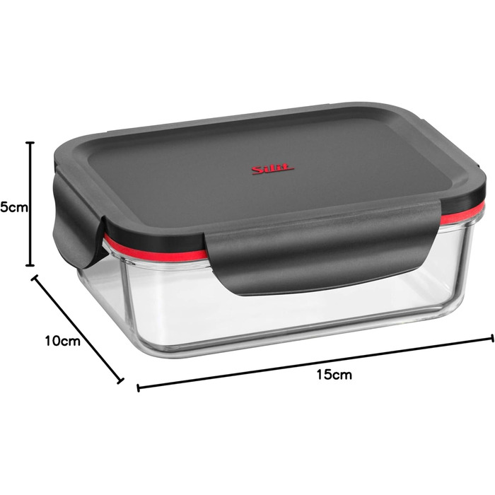 Набір контейнерів для зберігання Silit Storio (3 шт.), скляні з кришкою, герметичні, придатні для миття в посудомийній машині, для мікрохвильової печі та духовки (без кришки)