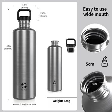 2L Stainless Steel Water Bottle | 2 Liter Single-Wall Water Canteen | Eco-Friendly Reusable Bottle | Plastic-Free and Leak-Proof Metal Water Bottle | 2l Eco Drinking Bottle, Green (Silver)