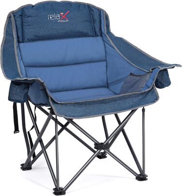Великий складаний стілець для кемпінгу RELAX FIELD, 227 кг, Navy Blue