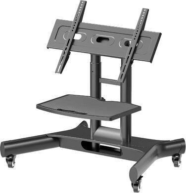 ONKRON Mobile TV Stand with Wheels - Adjustable Height & Tilt for 32-70 inch TVs (up to 45kg) - VESA 600x400 - Black