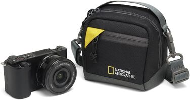 Сумка для камери National Geographic NG E1 2350: для компактних, екшн та 360 камер, з ремінком та петлею для пояса, чорна