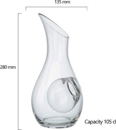 Artland Sommelier White Wine Cooler Carafe – 1050 ml Glass Jug with Elegant Ice Compartment, perfect for Chardonnay and Sauvignon Blanc