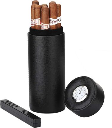 Сумка-гумодор для сигар з кедрової деревини, шкіряна, переносний, з гігрометром, зволожувач повітря, прямокутна