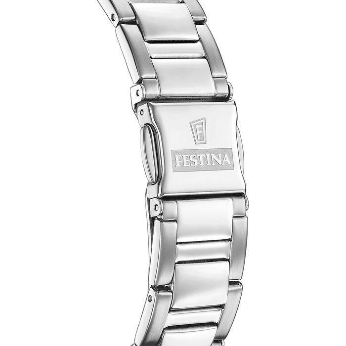 Жіночий кварцовий годинник Festina Boyfriend Chronograph F20606/2, сталь 316L, сріблястий, водонепроникність 10 ATM