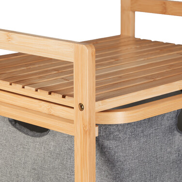 Relaxdays Laundry Basket Shelf with 2 Compartments
