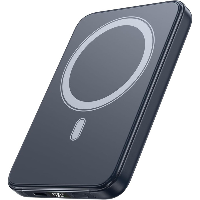 Power Bank A ADDTOP 10000mAh з підтримкою PD 20W та бездроговою зарядкою. LED дисплей, USB-C In/Out, сумісний з iPhone 17/16/15/14/13/12/Pro Max (Блакитний)