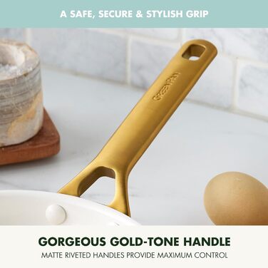 GreenPan Reserve Pro сковорода з антипригарним покриттям, 20.3 см, кераміка, без PFAS, нержавіюча сталь, для плити та духовки, блакитний колір