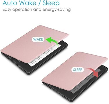 Водонепроникний чохол Fintie для Kindle Paperwhite 10 (2018) з авто-ввімкненням/вимкненням, квітка гібіскус (рожеве золото)
