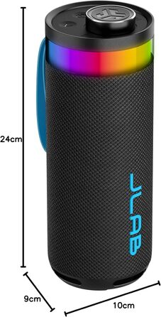 JLab Go Party: Портативна Bluetooth колонка з RGB підсвіткою, 10W, IP56 (Чорна)