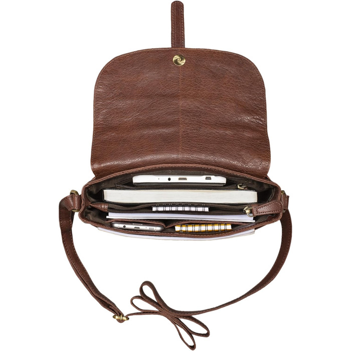 Стильна сумка-месенджер STILORD Kira з натуральної шкіри вінтаж, коричнева (Cognac/Maraska) - ідеальна для вечірок та повсякденного використання