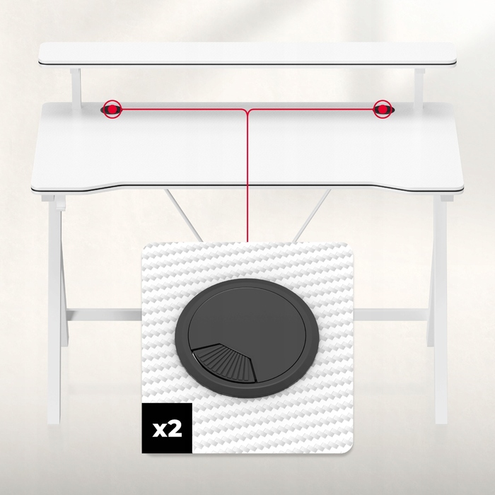 Ігровий стіл Huzaro Hero 1.9 White, 120 см