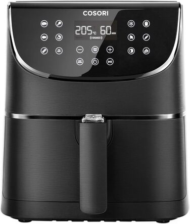COSORI Air Fryer 5.5L XXL Air Fryer, Hot Air Fryer, Oil-Free Fryer, Airfryer with Digital LED Touchscreen, 11 Programs, Preheating & Keep Warm, Shake Mode, 100 Recipes in German, 1700W 5.5L Black+Colorful